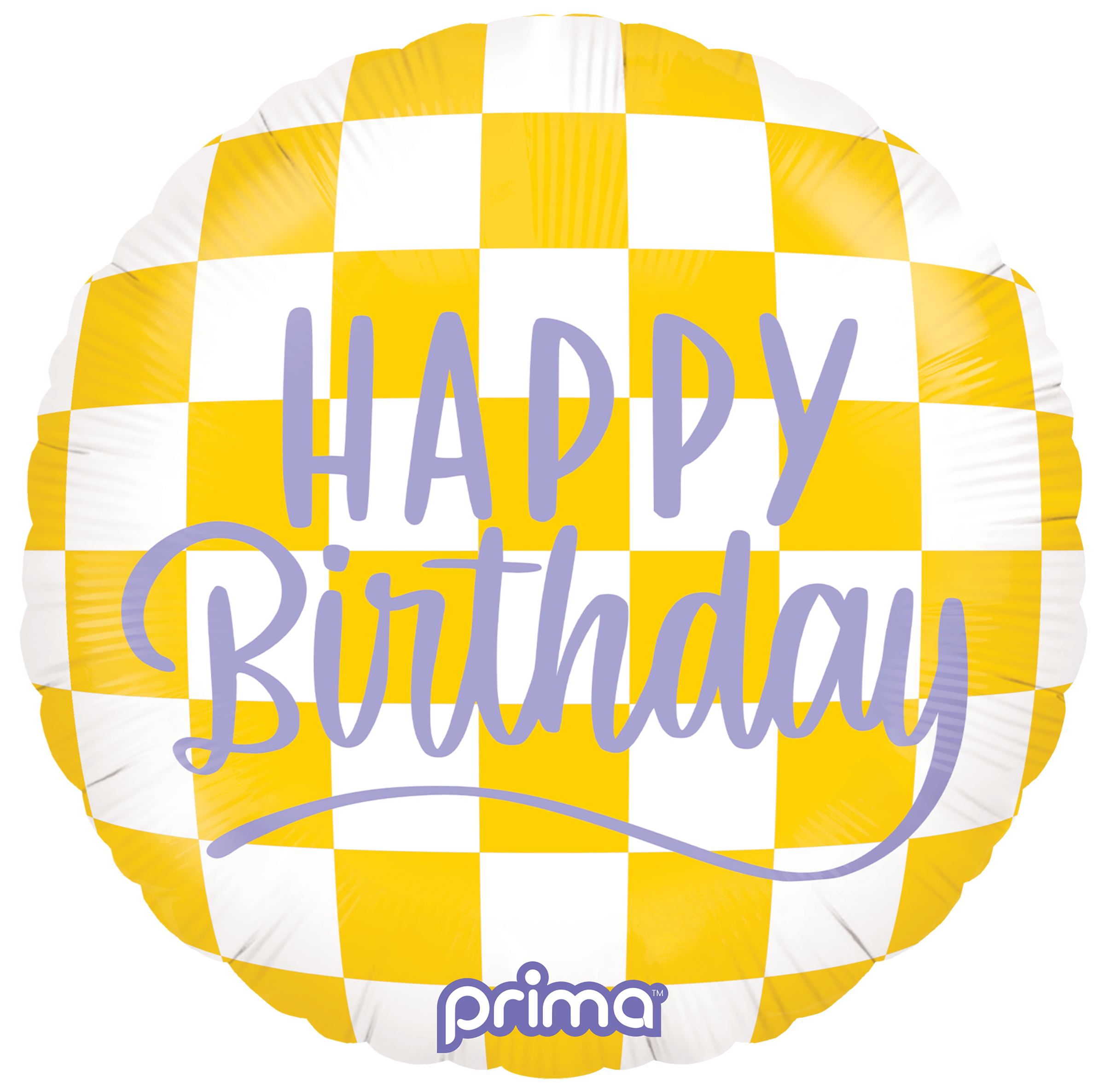 PRIMA 18" Round Happy Face Checker Birthday